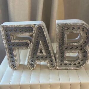 Silver 'FAB' Decorative Sign